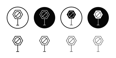 Poster - Stop icon Outline vector for web ui
