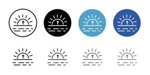 Poster - Sunrise icon Outline vector for web ui