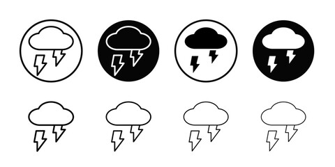 Poster - Thunder lightning icon Outline vector for web ui