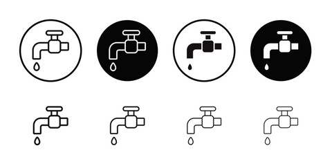 Aufkleber - Water tap icon Outline vector for web ui