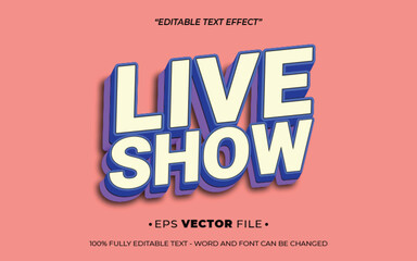 Poster - Live Show 3d text effect editable vector