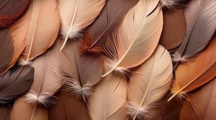 Aufkleber - A stunning arrangement of mocha feathers reveals their soft textures and rich shades, perfect for adding warmth to any artistic project