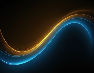 Wall Mural - Abstract futuristic background with gold and blue glowing neon moving high speed wave lines and bokeh lights. Visualization of sound waves. Data transfer concept. Fantastic wallpaper. 7