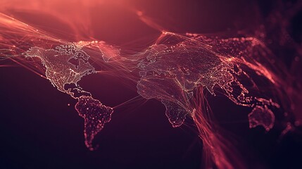 Poster - Flowing Global Communication Lines Linking Continents and Regions