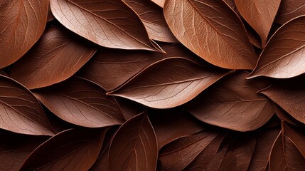 Poster - Luxurious mocha-colored leaves intertwine, showcasing a depth of texture and warmth that enhances any creative environment
