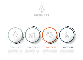 Fototapete - Vector business Presentation Connecting Steps Infographic Template