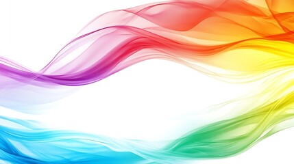 Poster - Abstract Colorful Waves Gradient Flowing Across White Background Design : Generative AI