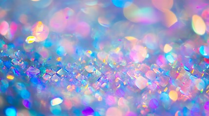 Poster - Glowing Prismatic Crystal Clusters in Soft Pastel Colors : Generative AI