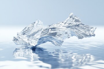 Wall Mural - crystal clear water splash on calm surface reflects light in tranquil setting, showcasing fluid moti
