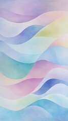 Poster - Pastel Wave Abstract Art Soft Hues Landscape