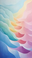 Poster - Abstract Pastel Waves Colorful Gradient Landscape