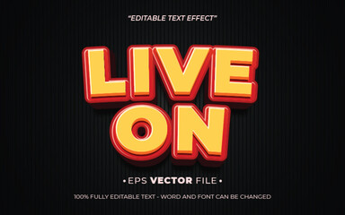 Leinwandbilder - Live On 3d text effect editable effect
