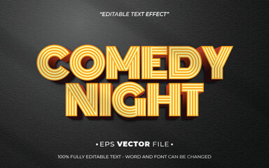 Leinwandbilder - Comedy Night 3d text effect editable effect