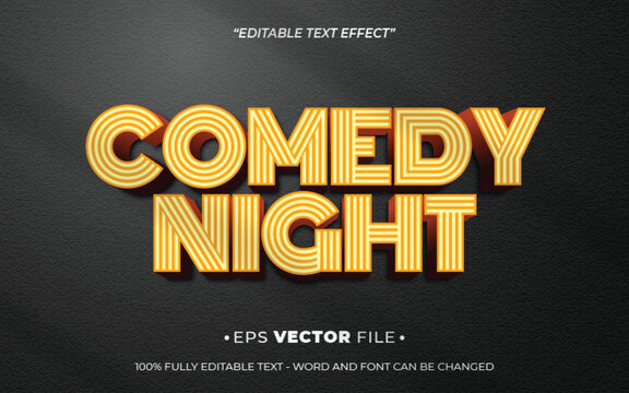 Comedy Night 3d text effect editable effect