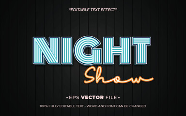 Poster - Night Show3d text effect editable effect
