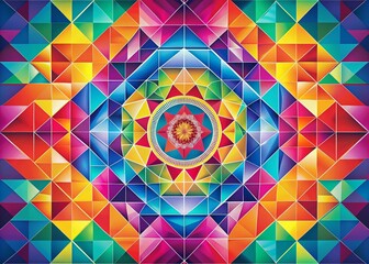 Aufkleber - Colorful Abstract Geometric Patterns for Wallpaper, Posters, Greeting Cards, and Banners – Perfect for Printables and Digital Designs