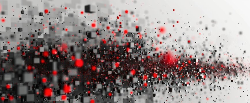 Abstract Background with Black and Red Squares