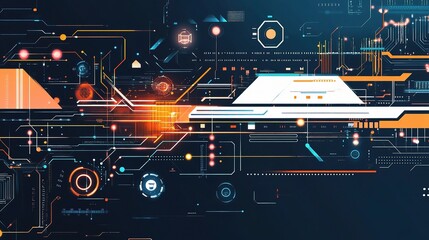 Poster - Abstract Futuristic Technology Background with High-Tech Elements