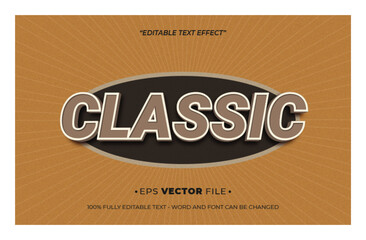 Poster - Classic 3d text effect editable vector