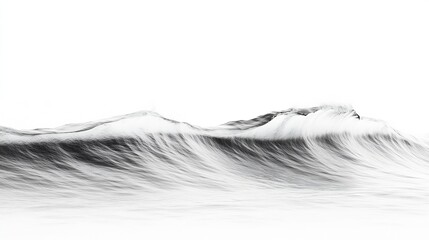 Leinwandbilder - Minimalist Black and White Ocean Wave Study with Soft Textures : Generative AI