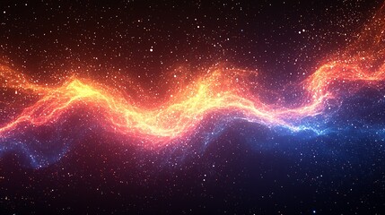 Aufkleber - Twinkling Nebula Flow With Dynamic Colors And Sparkling Star Particles In Expansive Universe : Generative AI