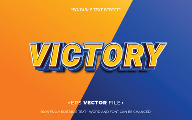 Poster - Victory 3d text effect editable vector