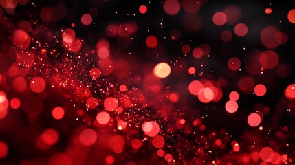 Fototapete - Red Bokeh Background with Glittering Lights for Festive Occasions : Generative AI