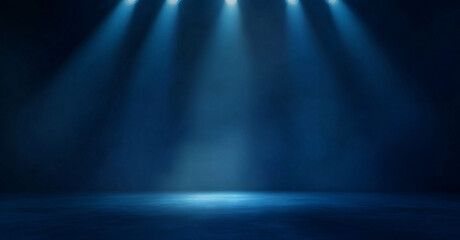 Fototapete - A deep blue gradient background with soft, elegant light accents, creating a sophisticated atmosphere.

