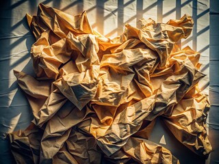 Aufkleber - Crumpled Note Paper Background Showcasing Natural Textures and Shadows with Architectural Elements for Creative Design and Artistic Projects