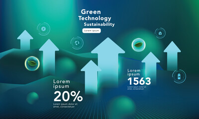 Leinwandbilder - green technology futuristic; innovation and sustainability background. Environment technology.Abstract technology background.Vector illustration.