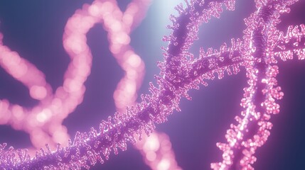 Poster - Glowing Molecular Structures in Vibrant Pink Tones Against Dark Background