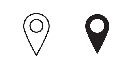 Wall Mural - location outlined and solid icon vector collection.
