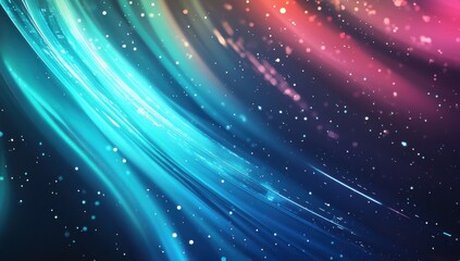 Poster - Vibrant Abstract Background with Colorful Light Trails and Glowing Particles for Design and Artistic Projects