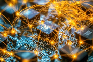 Poster - Abstract Technology Background with Circuit Board and Digital Connections