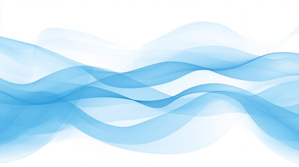 Aufkleber - Abstract wavy line background with smooth, flowing curves in soft white and blue tones, elegant design.

