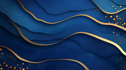 Poster - A professional royal blue and gold background with an elegant, sophisticated tone for versatile uses.
