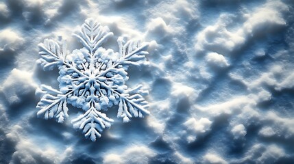 Poster - A Single Snowflake Rests On A Snowy Surface