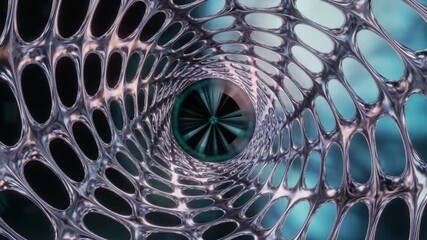 Wall Mural - Abstract background 3D animation shiny glass and metal reflective objects movement rotation play of light.
