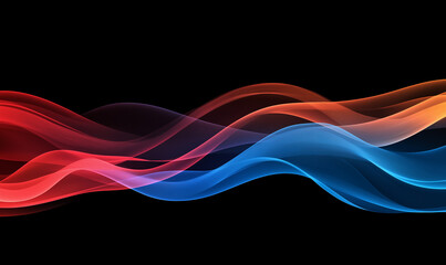 Wall Mural - Abstract background with colorful waves on a black, modern design vector illustration. High quality. Aesthetic background for mobile wallpaper
