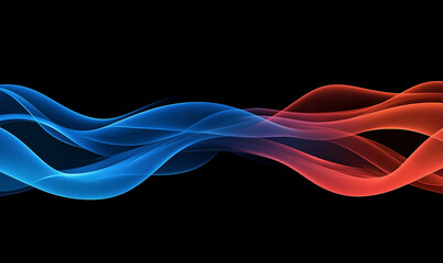 Wall Mural - Abstract background with colorful waves on a black, modern design vector illustration. High quality. Aesthetic background for mobile wallpaper