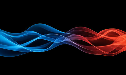 Wall Mural - Abstract background with colorful waves on a black, modern design vector illustration. High quality. Aesthetic background for mobile wallpaper
