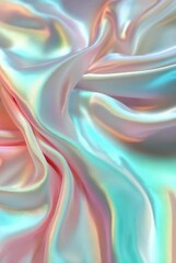 Poster - holographic iridescent abstract shiny fabric background. neon gradient. silk or satin cloth. reflect