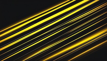 Fototapete - Abstract Golden Diagonal Lines/Dynamic Speed/Motion Blur/ Bright Yellow/ Dark Background/Glowing. A dynamic and powerful abstract image.