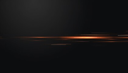 Fototapete - Abstract image featuring horizontal orange light streaks on a dark background. Suggests motion/speed and energy. Glowing lines create a dynamic futuristic effect.