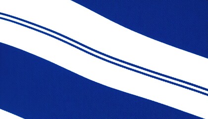 Poster - Blue and White Striped Fabric Texture CloseUp Diagonal Pattern. The white stripes feature thin parallel lines.