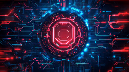 Poster - artificial intelligence with circuit electric line style. digital futuristic machine learning design