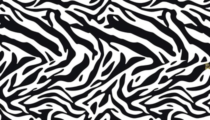 Poster - Abstract Zebra Print Black White Stripes Animal Pattern Texture Design create a dynamic swirling texture. Ideal for textile fashion or graphic design.