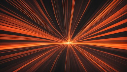 Fototapete - Abstract background image featuring radiating orange and dark brown lines converging towards a bright center creating a dynamic speed or energy burst effect. High contrast and sharp lines.