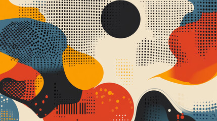 Poster - Abstract vector background with simple geometric figures and dots. Graphic design element and polygonal shape pattern