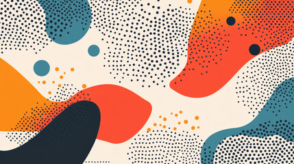 Poster - Abstract vector background with simple geometric figures and dots. Graphic design element and polygonal shape pattern